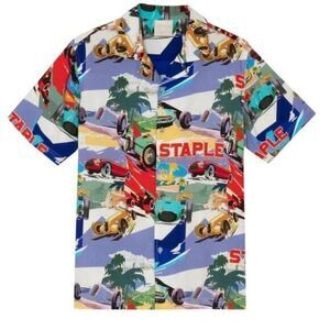 NWT STAPLE Men’s Paradise Camp Shirt Button Down Multi Color - Size Medium